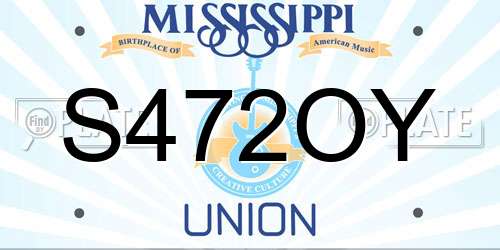 S472OY Mississippi License Plate