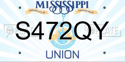 S472QY Mississippi License Plate