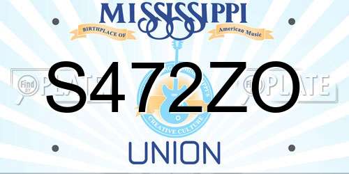 S472ZO Mississippi License Plate