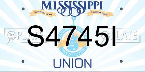 S4745I Mississippi License Plate