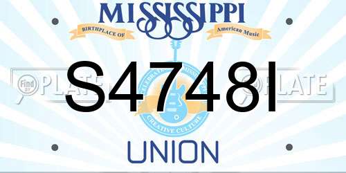 S4748I Mississippi License Plate