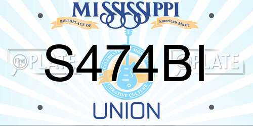 S474BI Mississippi License Plate
