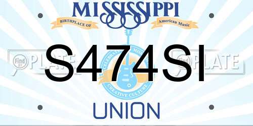 S474SI Mississippi License Plate