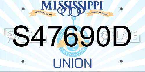S47690D Mississippi License Plate