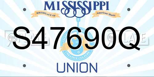 S47690Q Mississippi License Plate