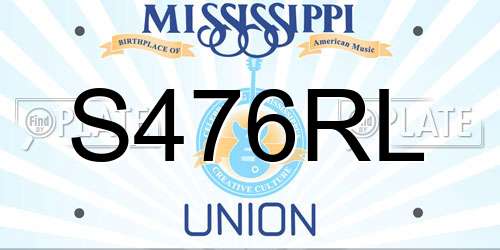 S476RL Mississippi License Plate