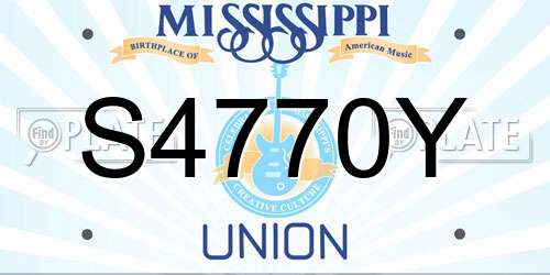 S4770Y Mississippi License Plate