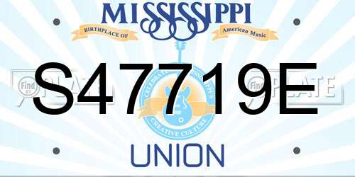 S47719E Mississippi License Plate