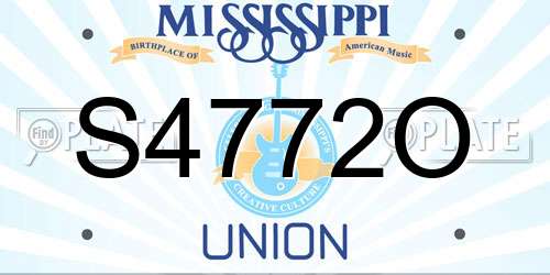 S4772O Mississippi License Plate