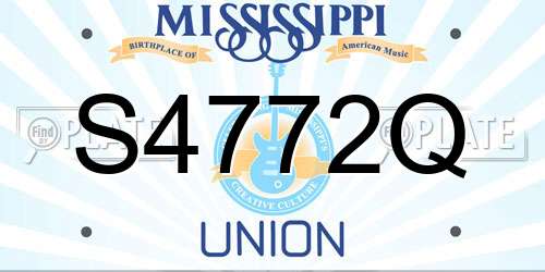 S4772Q Mississippi License Plate