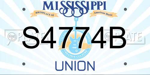 S4774B Mississippi License Plate