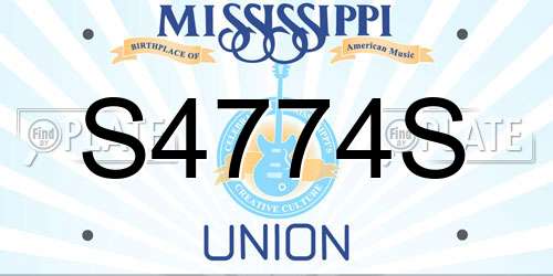 S4774S Mississippi License Plate