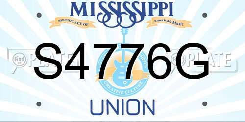 S4776G Mississippi License Plate