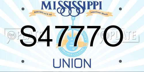 S4777O Mississippi License Plate