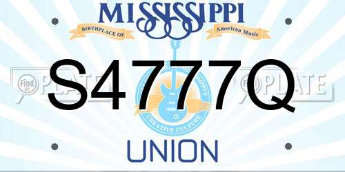 S4777Q Mississippi License Plate