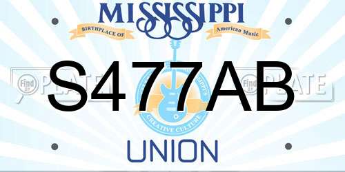 S477AB Mississippi License Plate
