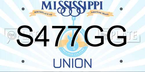 S477GG Mississippi License Plate