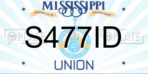S477ID Mississippi License Plate