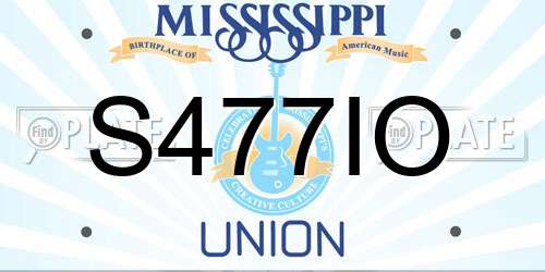 S477IO Mississippi License Plate
