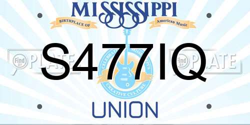 S477IQ Mississippi License Plate