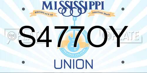 S477OY Mississippi License Plate