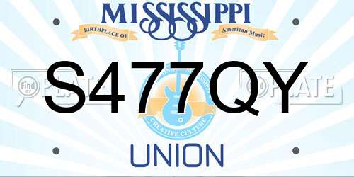 S477QY Mississippi License Plate