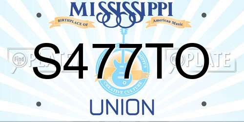 S477TO Mississippi License Plate