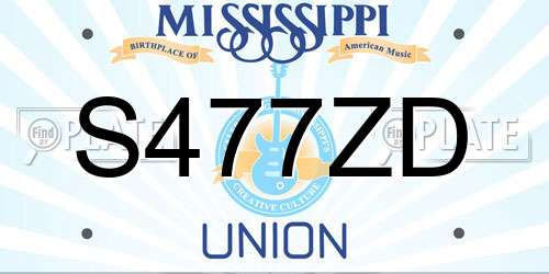 S477ZD Mississippi License Plate