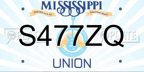 S477ZQ Mississippi License Plate