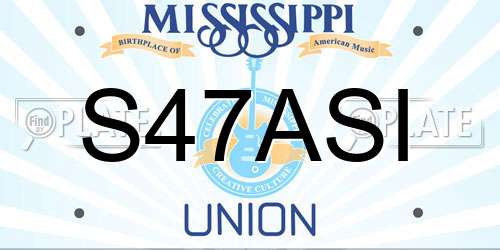 S47ASI Mississippi License Plate