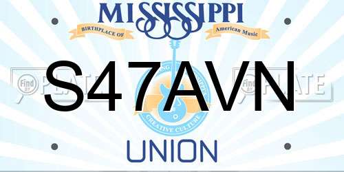 S47AVN Mississippi License Plate