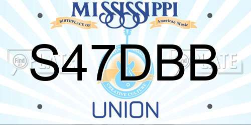 S47DBB Mississippi License Plate