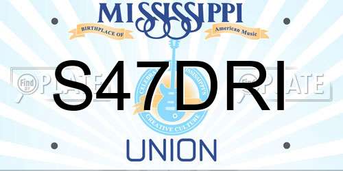 S47DRI Mississippi License Plate