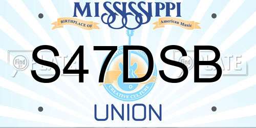 S47DSB Mississippi License Plate
