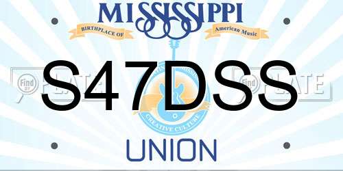S47DSS Mississippi License Plate