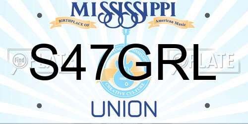 S47GRL Mississippi License Plate