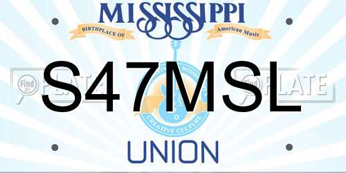 S47MSL Mississippi License Plate