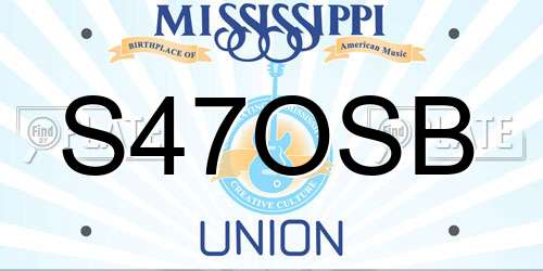 S47OSB Mississippi License Plate