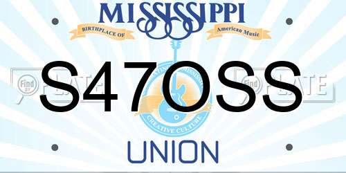 S47OSS Mississippi License Plate