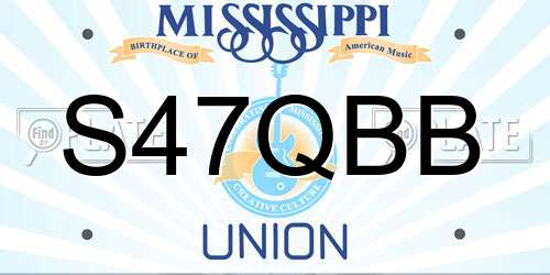 S47QBB Mississippi License Plate