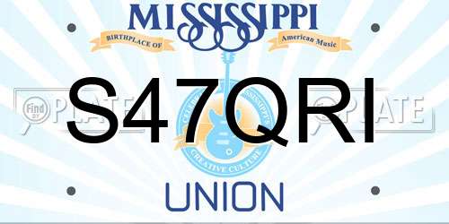 S47QRI Mississippi License Plate
