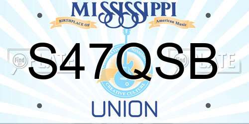 S47QSB Mississippi License Plate