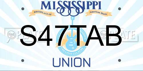S47TAB Mississippi License Plate