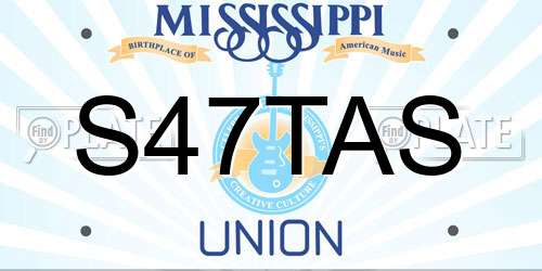 S47TAS Mississippi License Plate