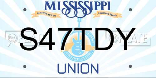 S47TDY Mississippi License Plate