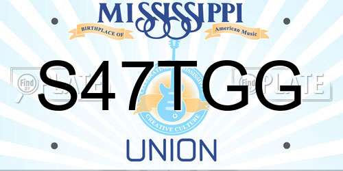 S47TGG Mississippi License Plate