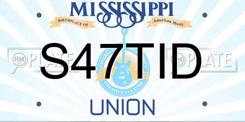 S47TID Mississippi License Plate