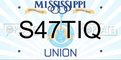 S47TIQ Mississippi License Plate