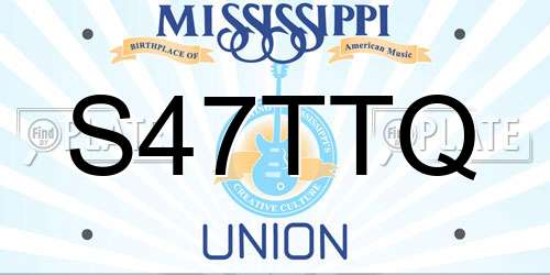 S47TTQ Mississippi License Plate