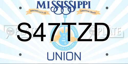 S47TZD Mississippi License Plate